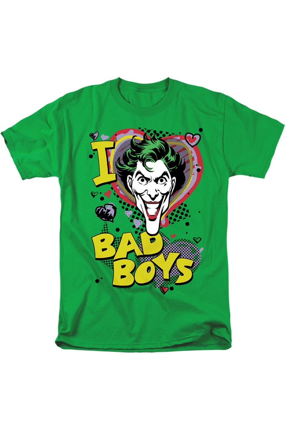 

Футболка с коротким рукавом для взрослых DC Comics I Heart Bad Boys 2 Gildan, цвет kelly green