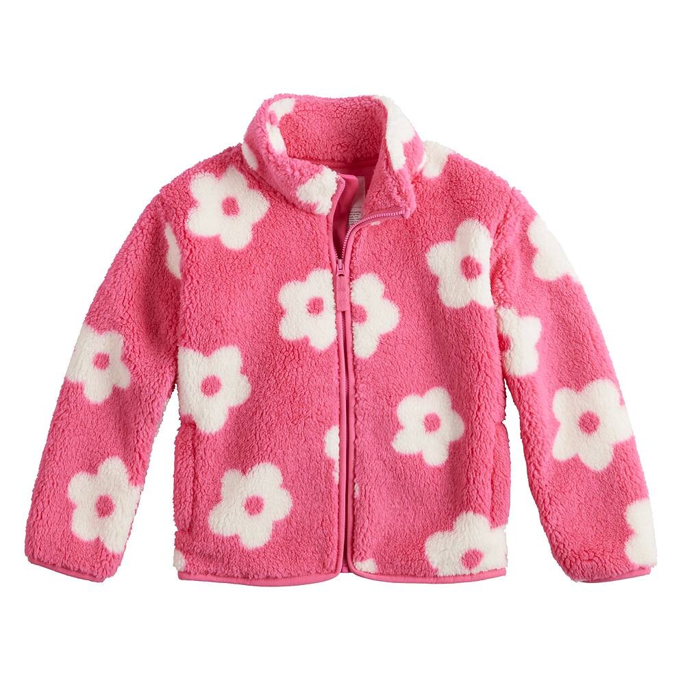 

Флисовая куртка Jumping Beans с высоким ворсом для девочек 4–12 лет, цвет Pink Oversized Floral