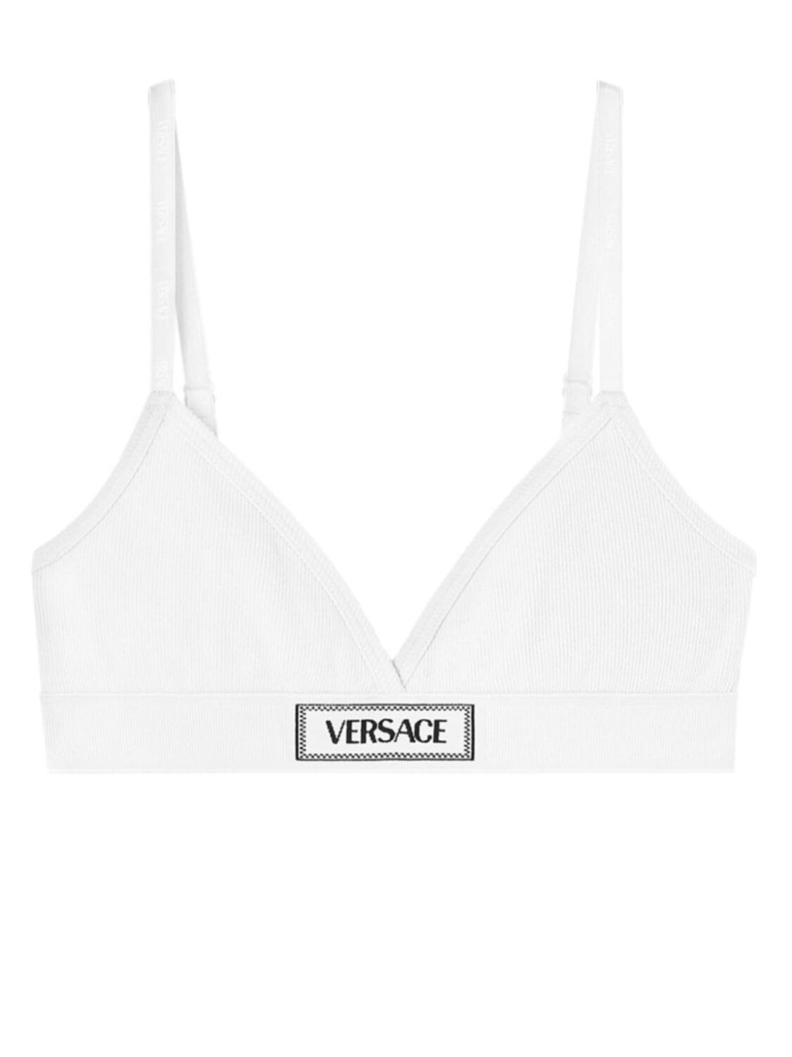 

Бюстгальтер с нашивкой-логотипом Versace, белый