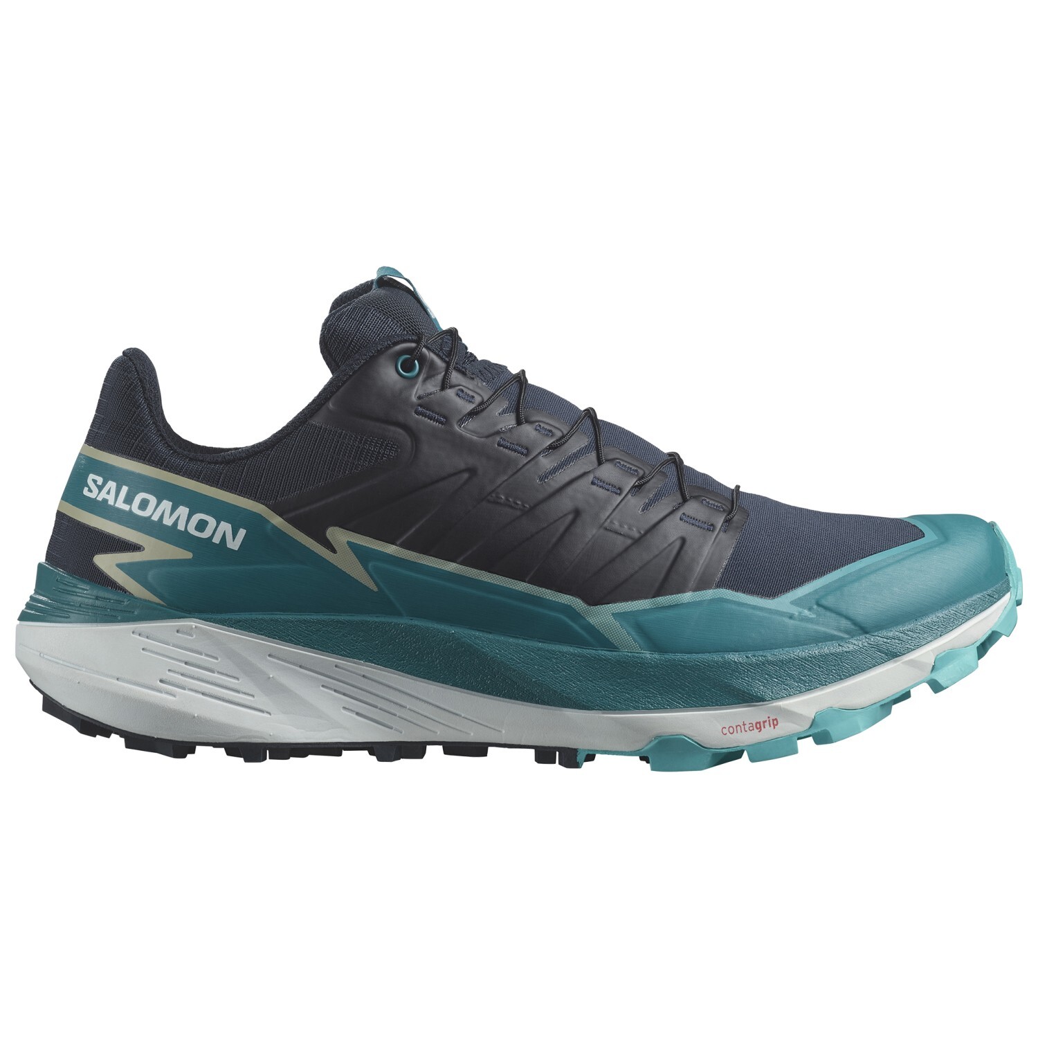 

Кроссовки для бега по пересеченной местности Salomon Thundercross, цвет Carbon/Tahitian Tide/Peacock Blue