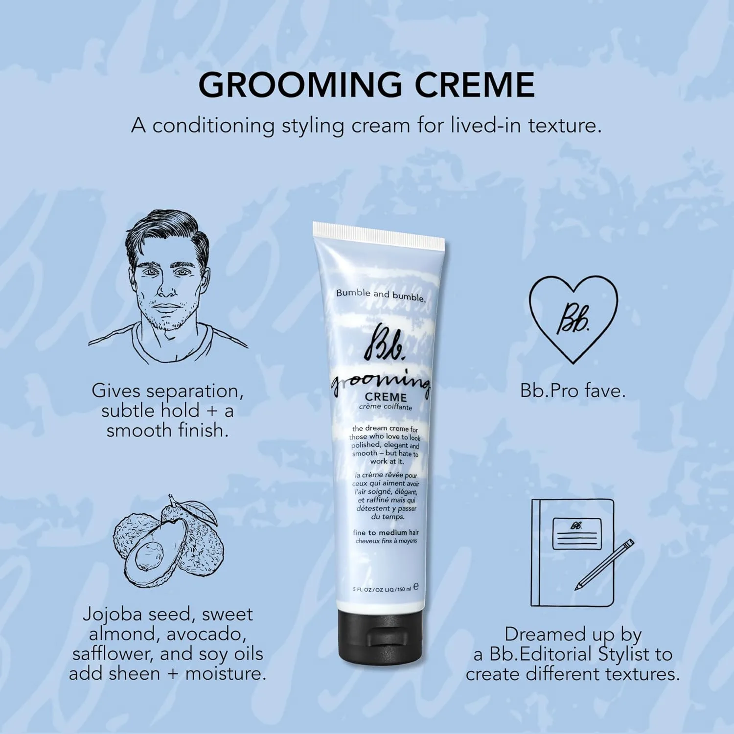 Набор Bumble and bumble Gentle Shampoo + Super Rich Conditioner + Grooming Cream для увлажнения и блеска, фиксации и объема, для нормальных и сухих волос Bumble And Bumble. — фото 4