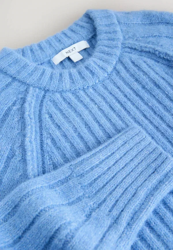 Джемпер Regular fit chunky crew neck Next, синий — фото 2