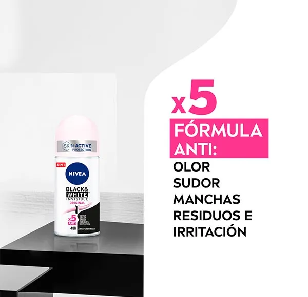 Шариковый дезодорант 48 часов Black And White Invisible Original Nivea, 50 ml — фото 2