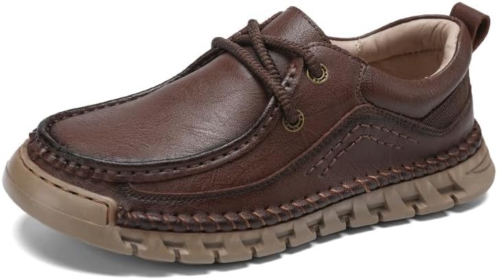 

Мужские повседневные лоферы из кожи, винтажные туфли на плоской подошве, легкие обувь, противоскользящие и прогулочные туфли Asifn, хаки