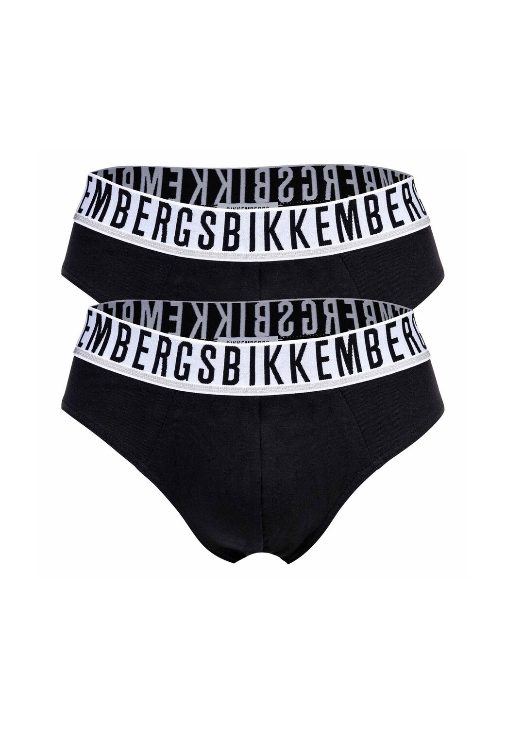 

Мужские трусы, 2 шт - BI-PACK BRIEFS, хлопок стрейч, пояс с логотипом BIKKEMBERGS, черный