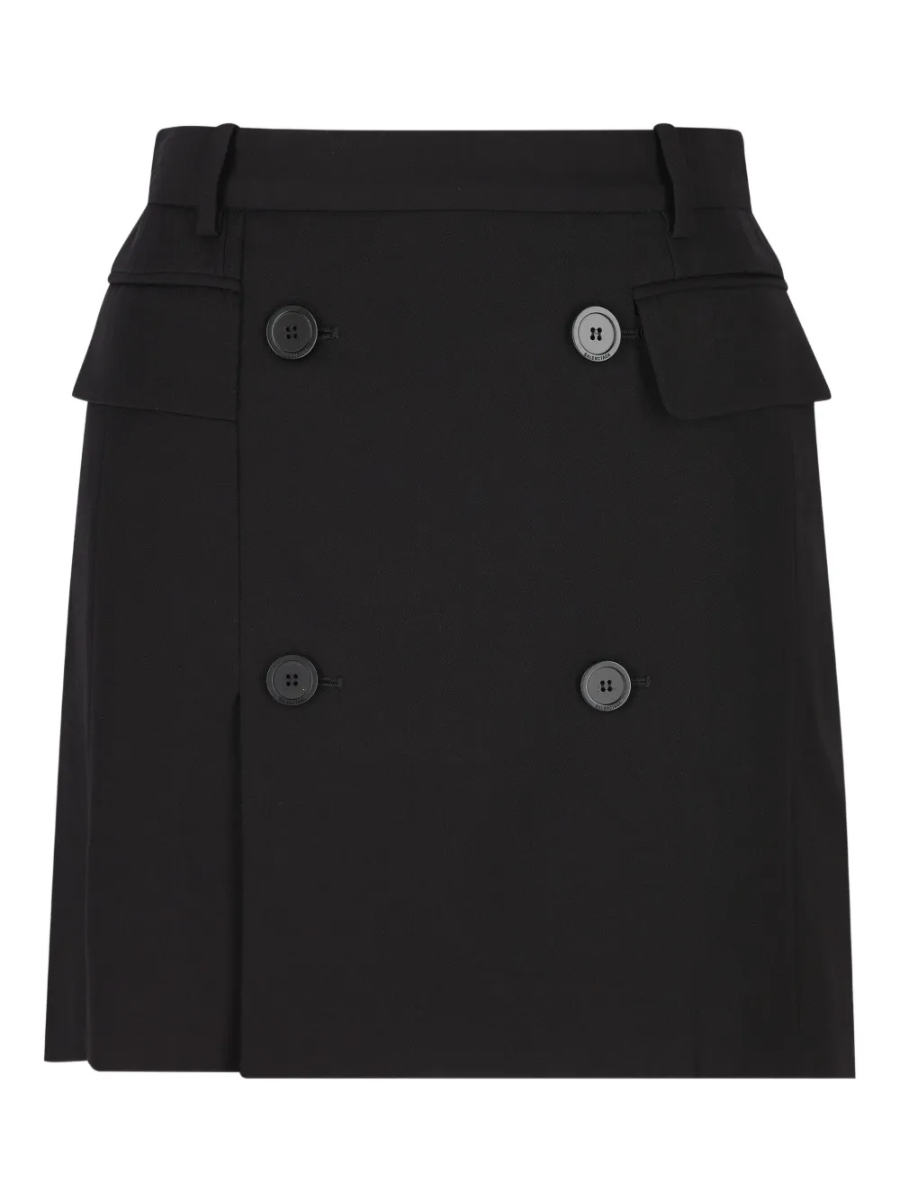 

Мини-юбка с накладными карманами и пуговицами Balenciaga, черный