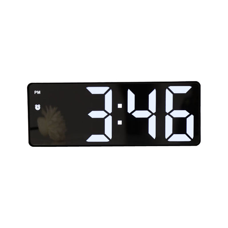 

HENSE Часы Electronic Movement ABS Desk Clock Unisex Black HA0712, Black Case Mirror Finish White Light