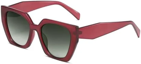 

Солнцезащитные очки 2026 года для женщин, очки «кошачий глаз», модные очки, солнцезащитные очки с защитой от УФ-излучения для мужчин и женщин MTZJH, 5.red Green