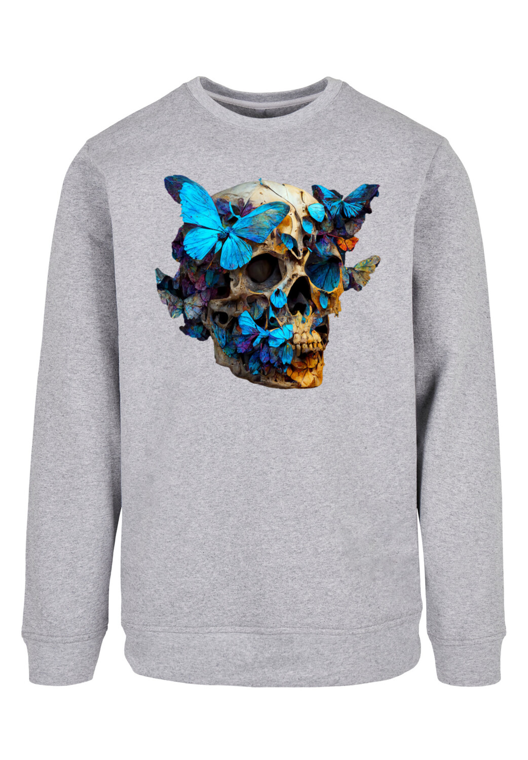 

Пуловер F4NT4STIC Sweatshirt Schmetterling Skull CREW, цвет grau meliert