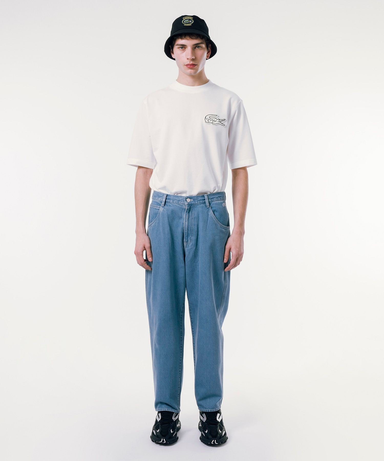 Широкие джинсовые брюки LACOSTE, Blue-gray