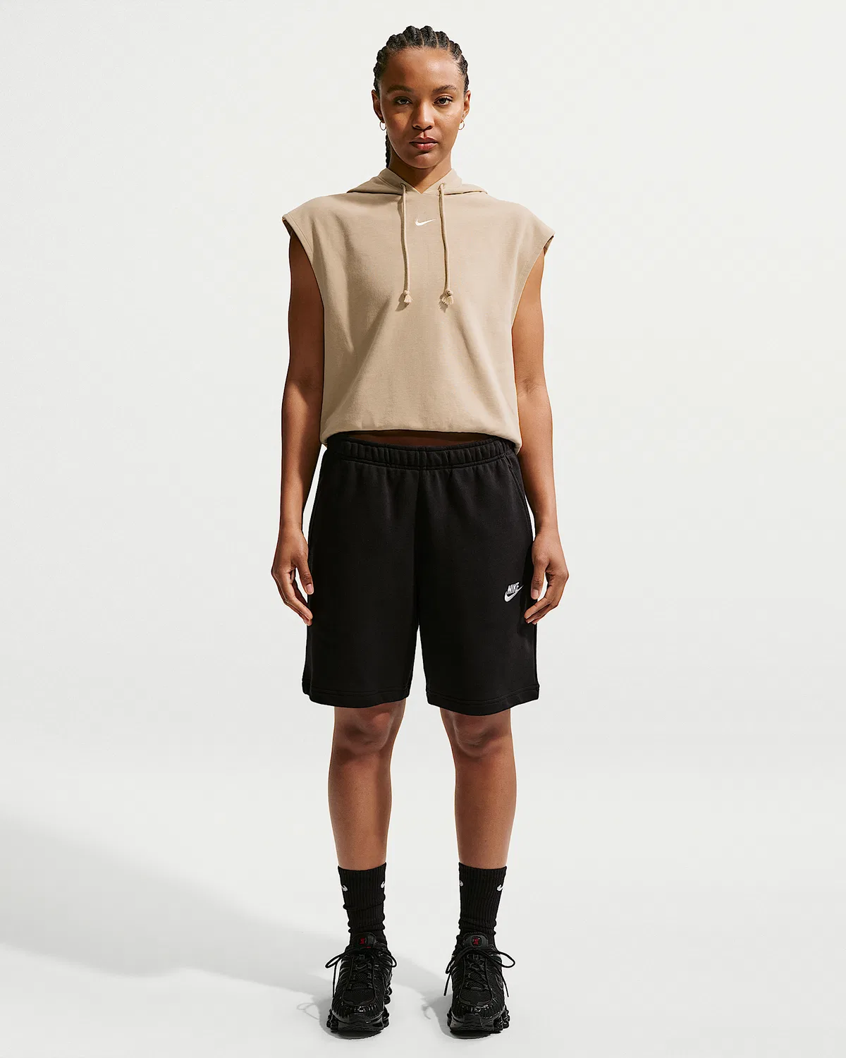 Женский топ без рукавов Nike Sportswear Phoenix Fleece, Linen/Sail — фото 4