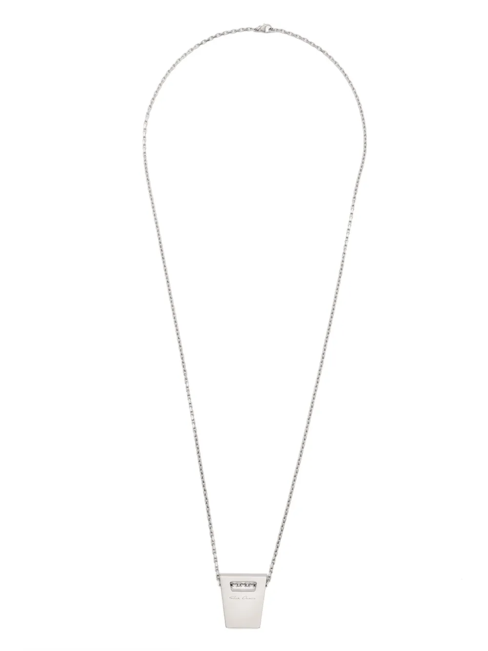 

Колье Dog Tag Rick Owens, серебяный
