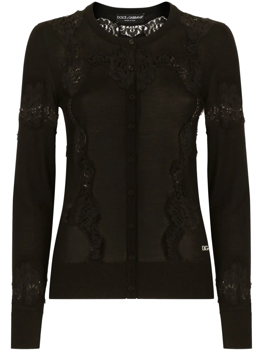 

Кардиган с кружевом DOLCE & GABBANA, черный