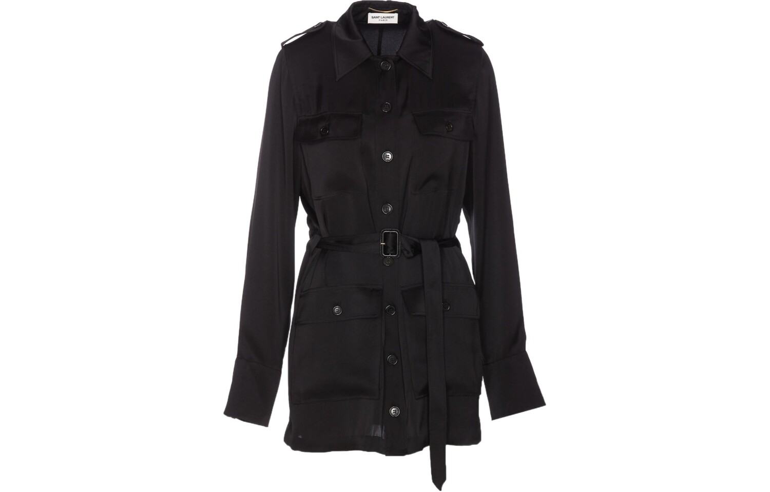 

Платье с длинными рукавами женское черное Saint Laurent