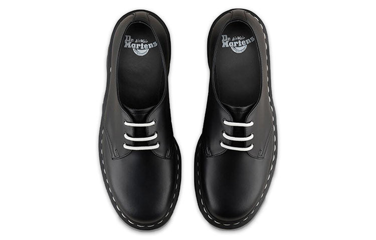 Мужские ботинки Dr. Martens 1461 короткие с контрастной строчкой, черный — фото 3