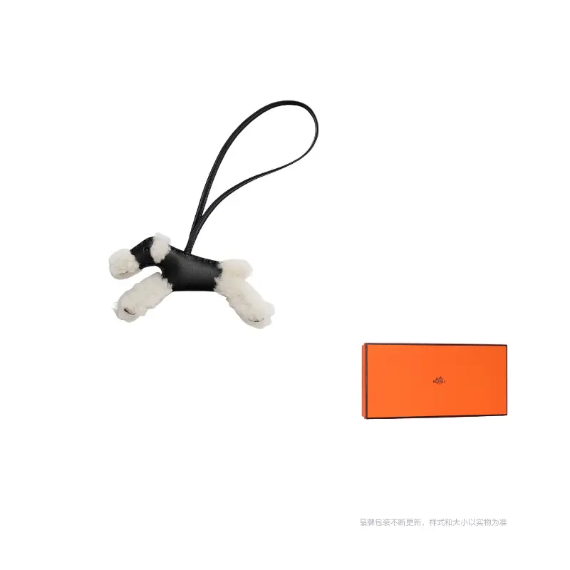 

HERMES Подвеска из овчины Budy Sheepskin унисекс, Black/White