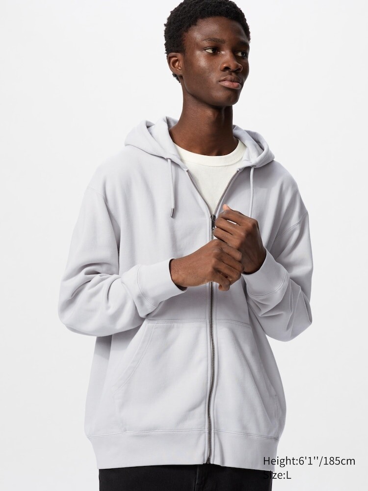 

Толстовка с капюшоном на молнии Uniqlo, цвет 03 серый