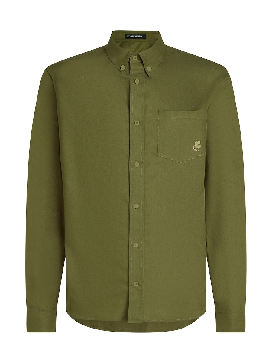 

Рубашка на пуговицах классического кроя Karl Lagerfeld, оливковый