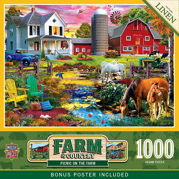 

Шедевры фермы и страны - пикник на ферме пазл из 1000 деталей Masterpieces Puzzles, multicolor