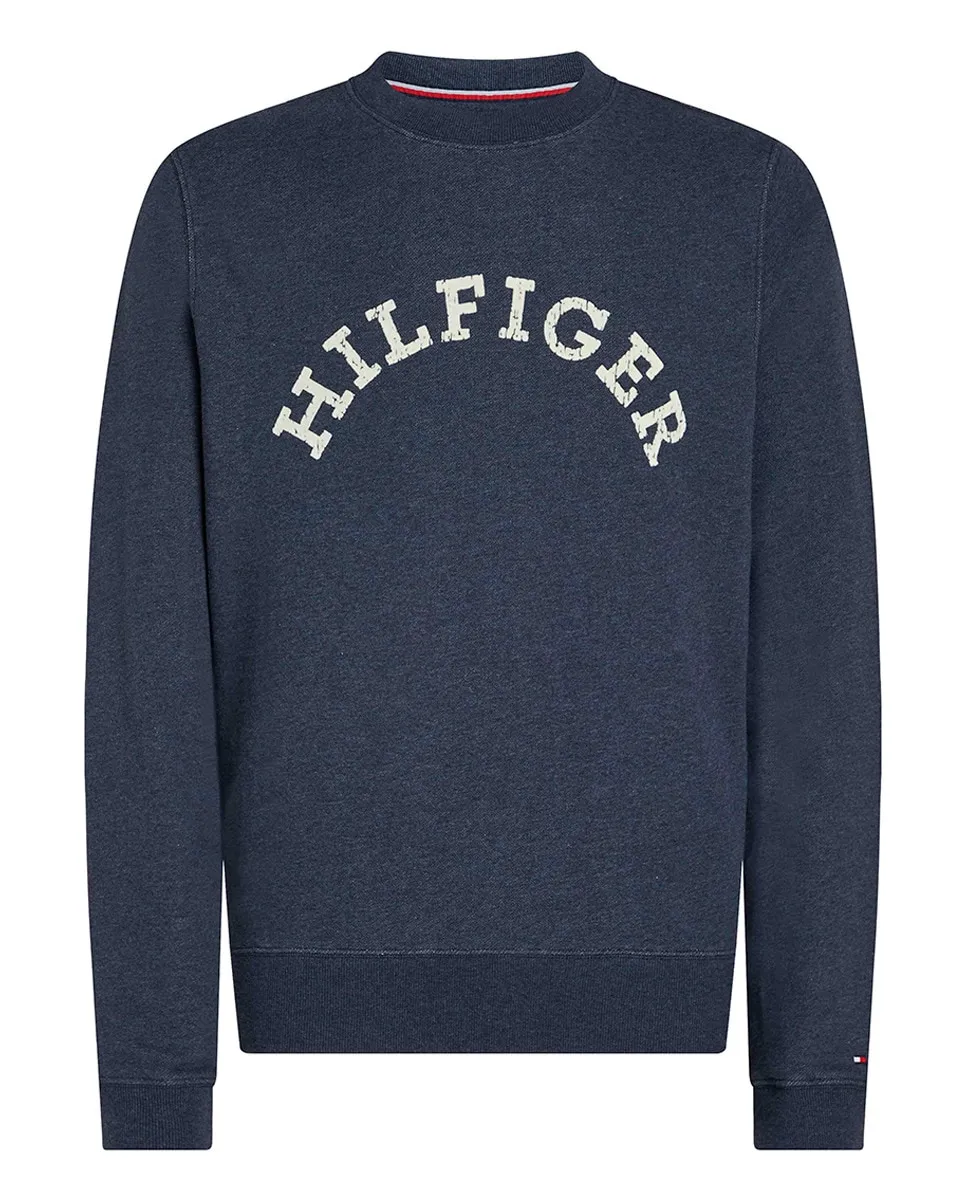 

Толстовка с капюшоном и потертым брендингом Tommy Hilfiger, тёмно-синий