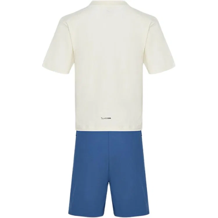 Детский спортивный костюм Casual Sportswear 2 Piece Set Adidas, Ecru/Royal Blue — фото 3
