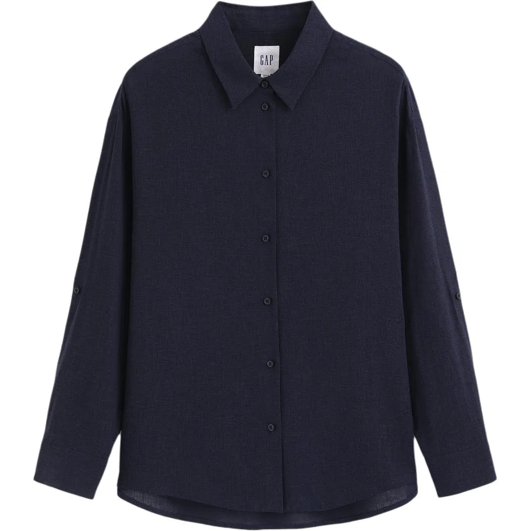 Рубашка с лацканами GAP Marine Blue