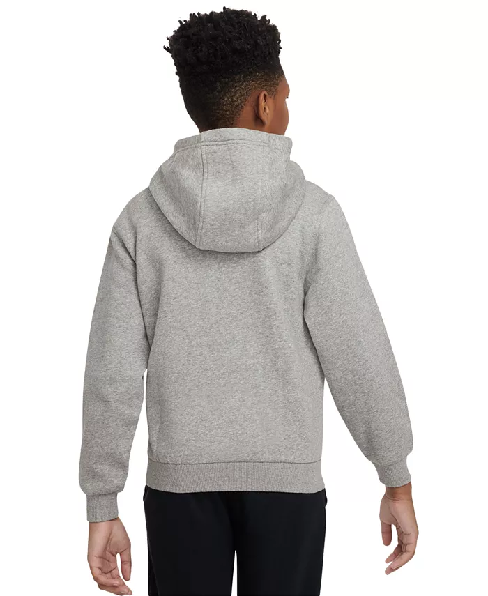 Толстовка с капюшоном Big Kids Sportswear Club из флиса Nike, серый — фото 2