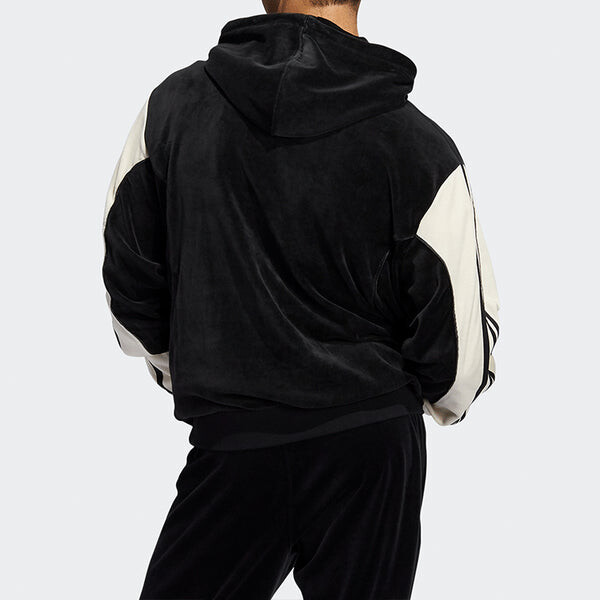 Толстовка adidas originals Velour Hoody Velvet Contrasting Colors Black, мультиколор — фото 3