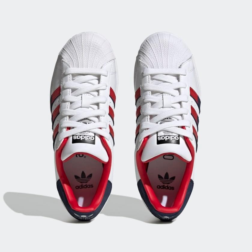 Кроссовки adidas Superstar для детей и взрослых, White/Better Scarlet/Night Indigo — фото 2