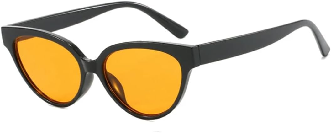 

Солнцезащитные очки с защитой UV400 | «Кошачий глаз», маленькая оправа, цветные линзы | для женщин и мужчин, для занятий спортом на открытом воздухе и вождения DSVIGF, Black Yellow