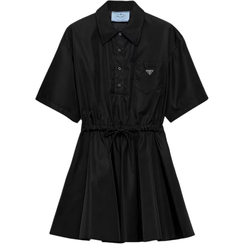 Платье короткое с коротким рукавом PRADA Black
