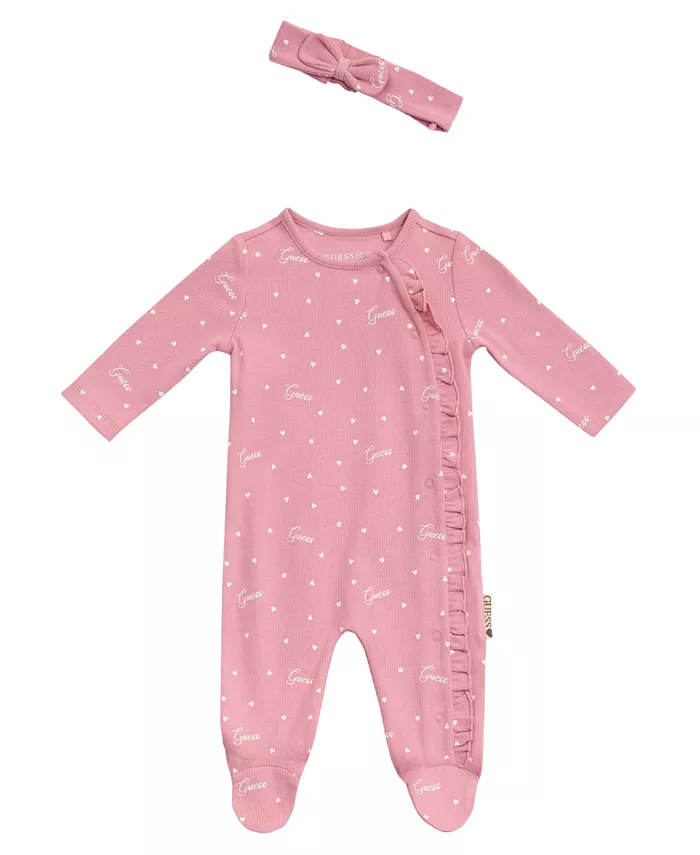 

Комплект из комбинезона с длинными рукавами и повязки на голову для девочек GUESS