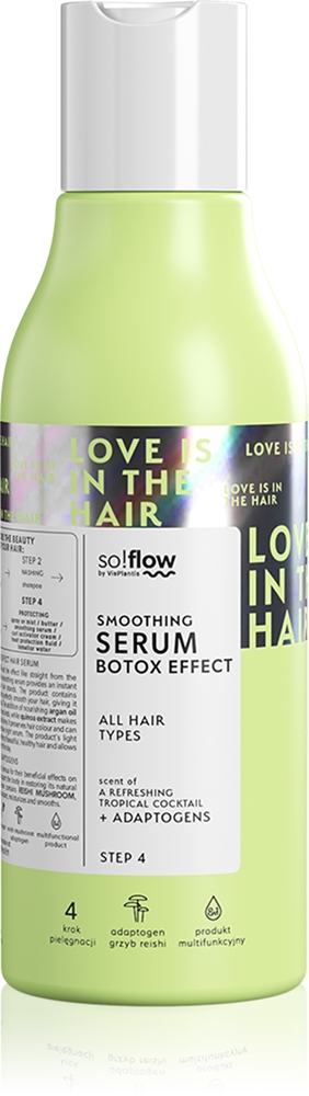 

Разглаживающая сыворотка с эффектом ботокса, разглаживающая сыворотка для всех типов волос So!Flow, 150 мл