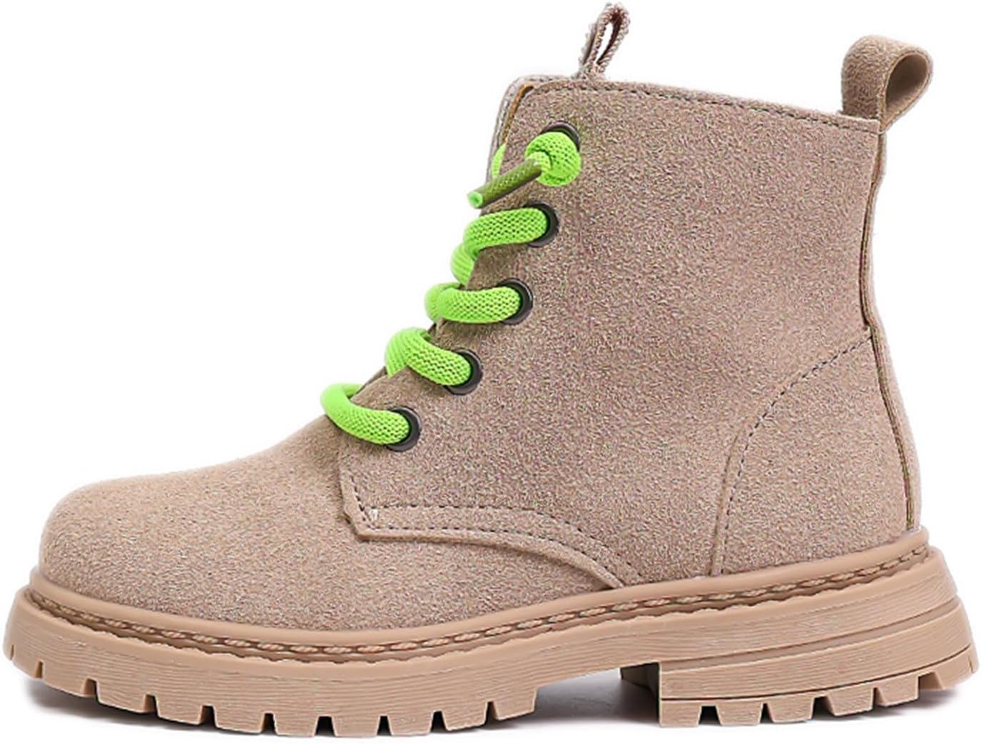 

Детские ботинки на шнуровке с боковой молнией, замшевые, однотонные, с нескользящей подошвой, квадратный носок, для осени и зимы, теплые, мягкая рифленая подошва, для детей 2-12 лет Generic, #02 Khaki