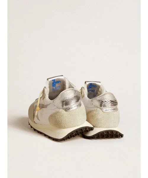 Мужские кроссовки Golden Goose Marathon с серебряной звездой белые — фото 4