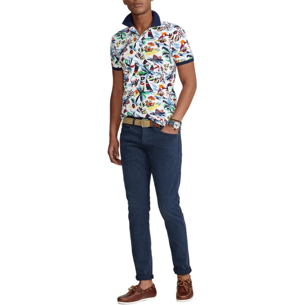 Поло Polo Ralph Lauren Bear SS26 Custom Slim Fit мужское мультиколор — фото 4