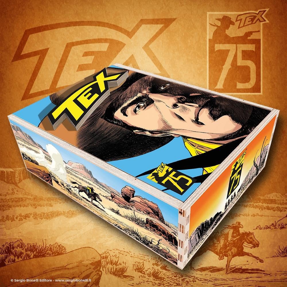 

Tex 75. Box legno. Con shopper in tela, cartolina