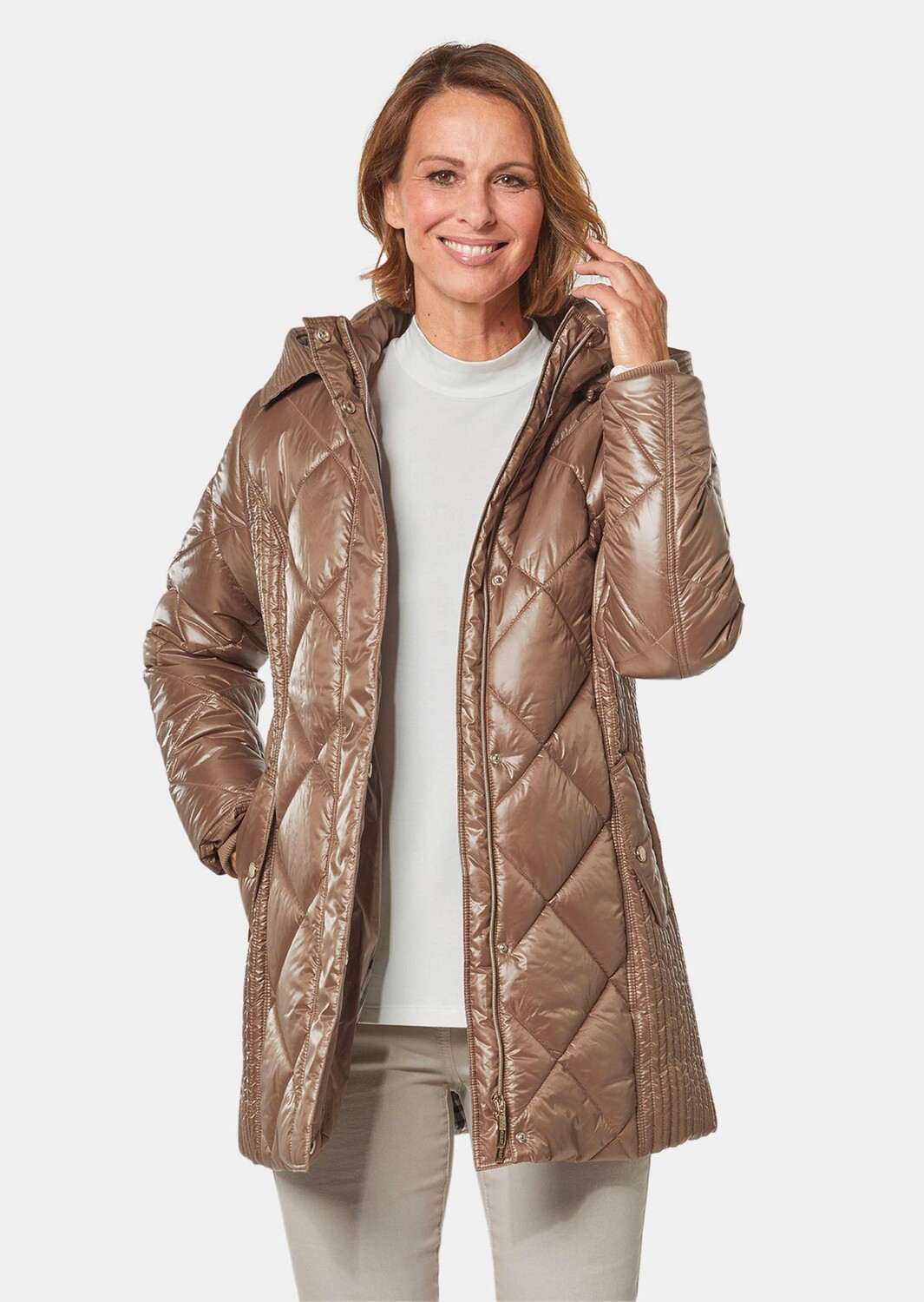 

Стеганая куртка GOLDNER Long, кэмел