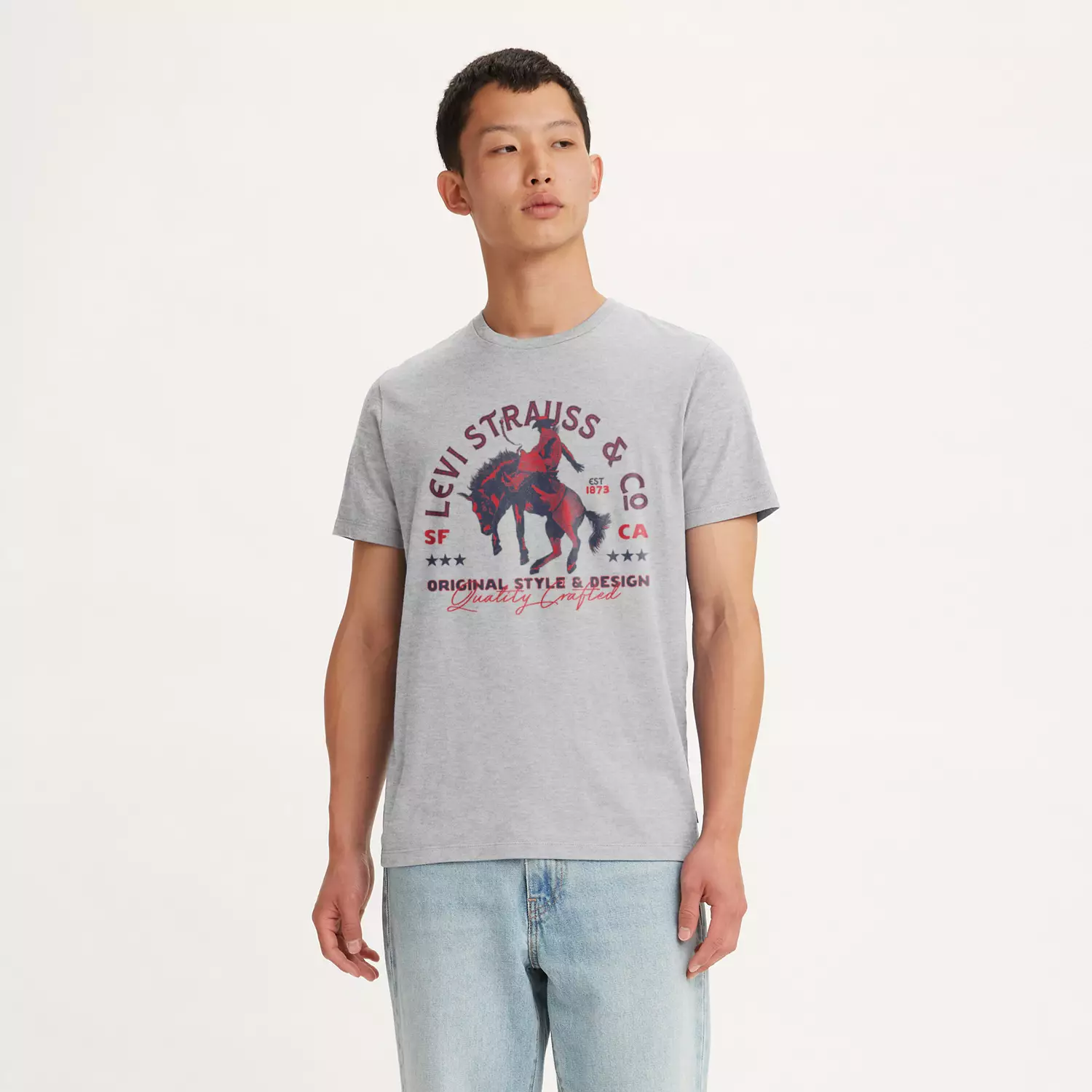 

Классическая футболка с графическим рисунком Levi's, серый