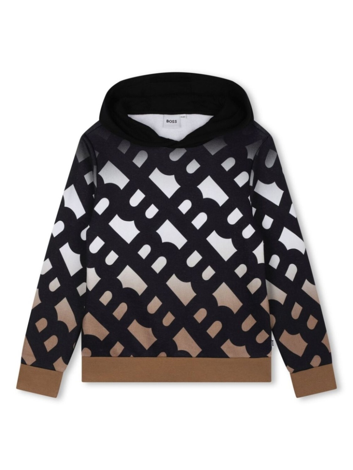 

BOSS Kidswear худи с эффектом градиента и монограммой, черный