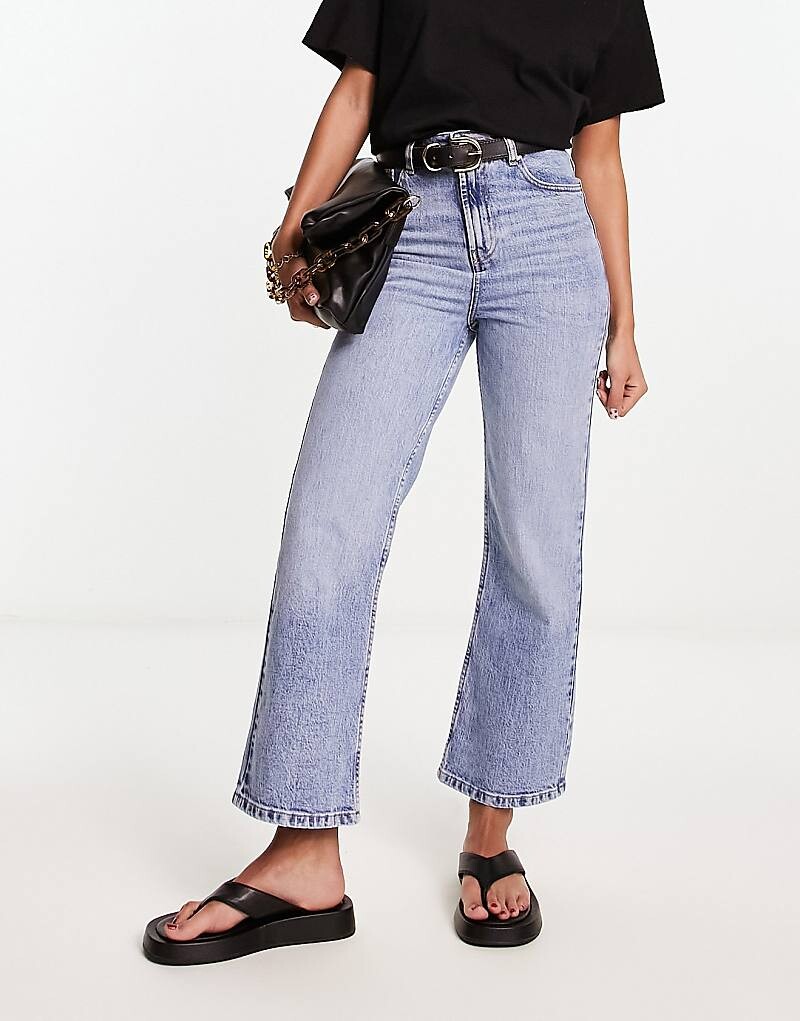 

ASOS DESIGN – Easy – Голубые укороченные прямые джинсы