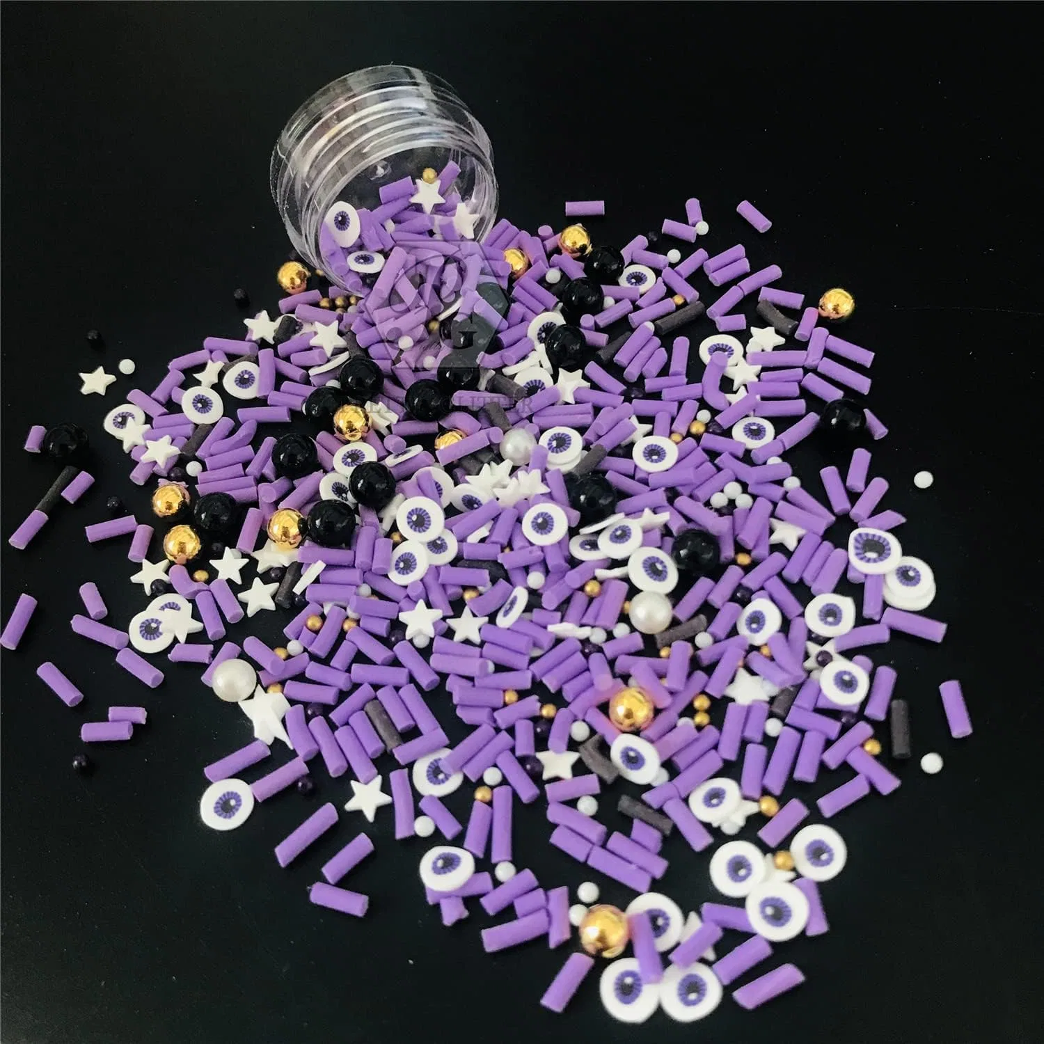 Набор полимерных дисков для декора ногтей RT-Eye Purple Mixes Slices Prettyg