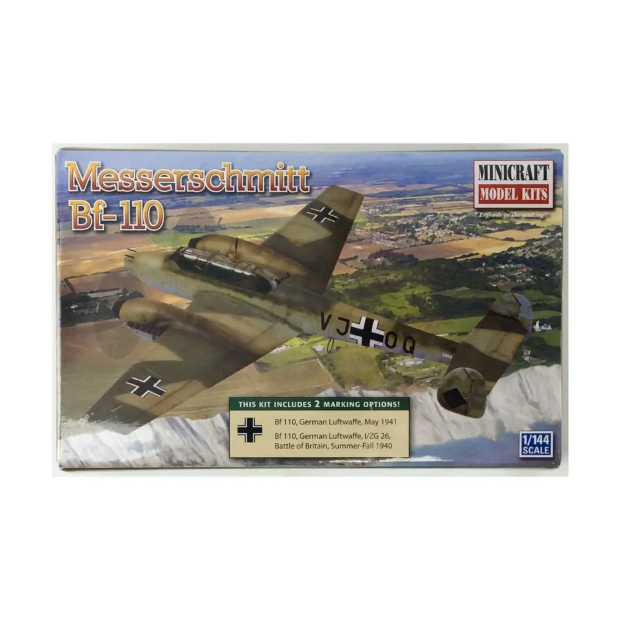 

Мессершмитт Bf-110, WWII Aircraft - 1:144 Scale (Minicraft)