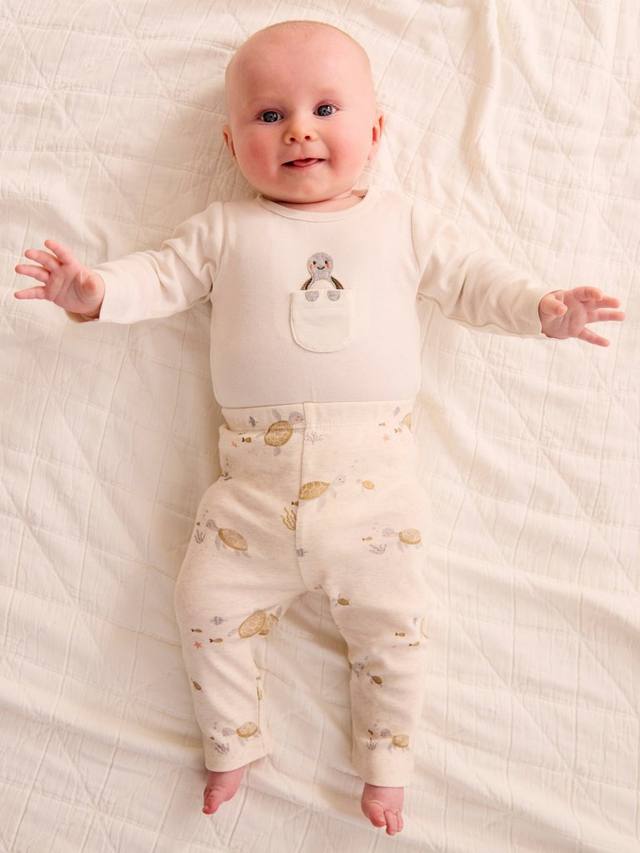 

Детское боди-пуантель из органического хлопка Purebaby, цвет Turtle Print