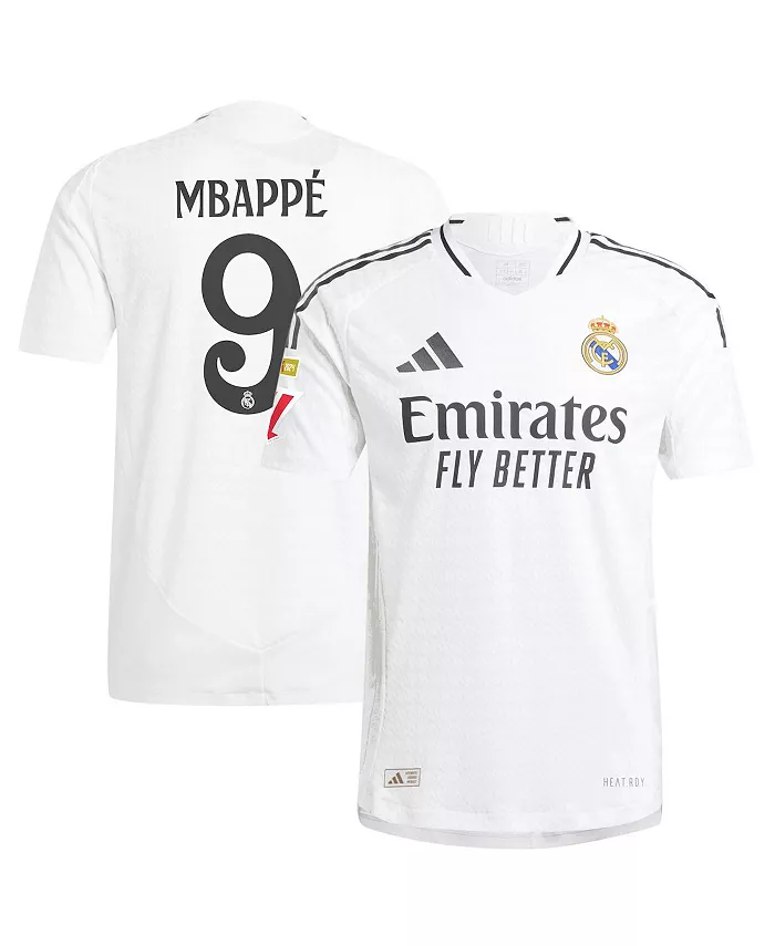 

Мужская футболка Kylian Mbappé White Real Madrid 2024/25 Home Authentic Player Jersey adidas