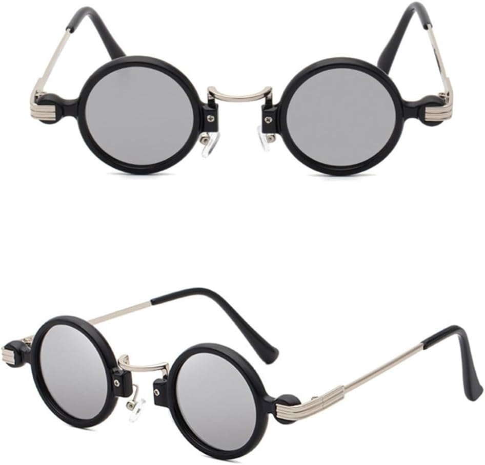 

Круглые панк-солнцезащитные очки для мужчин в винтажном стиле, очки в маленькой оправе для женщин, солнцезащитные очки для женщин с защитой от УФ-излучения UV400 VFDHN, C5