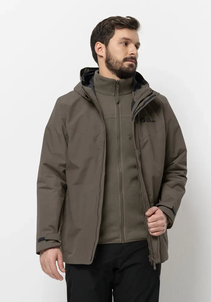 

Функциональная куртка 3-в-1 Jack Wolfskin "ALTENBERG 3IN1 JKT M " (2 шт.), с капюшоном, цвет Cold-Coffee