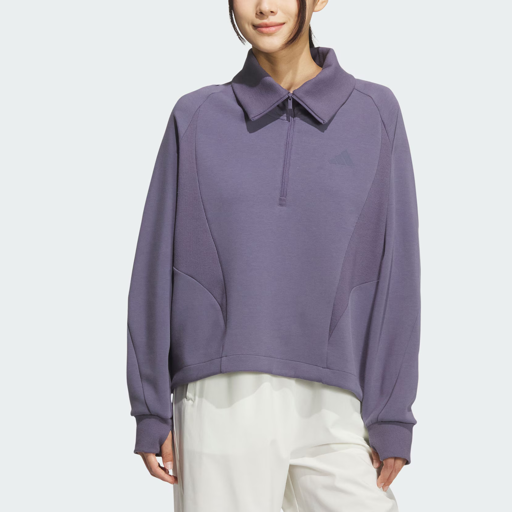 Софт люкс свитшот women's Adidas, мягкий фиолетовый — фото 3