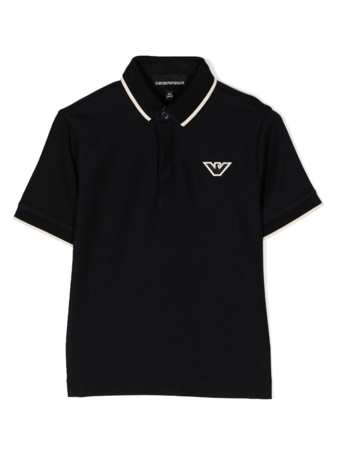 

Рубашка поло Eagle с вышитым логотипом Emporio Armani Kids, черный