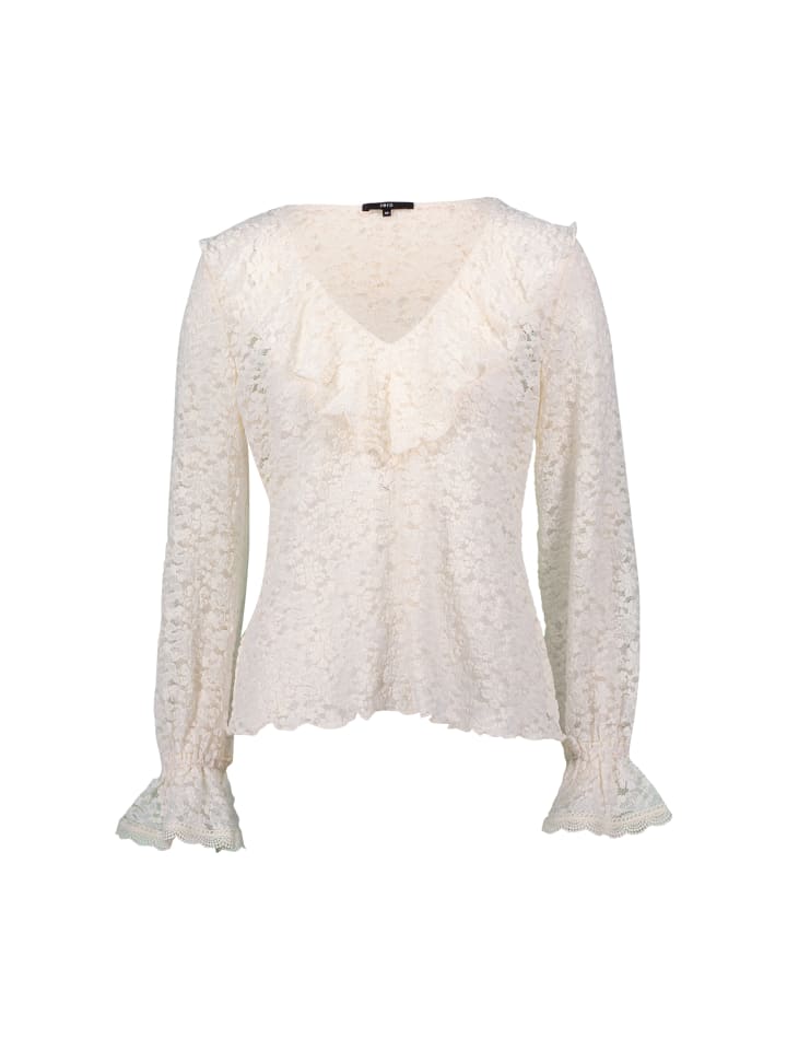 

Кружевная блузка в стиле бохо цвета яичного крема Zero